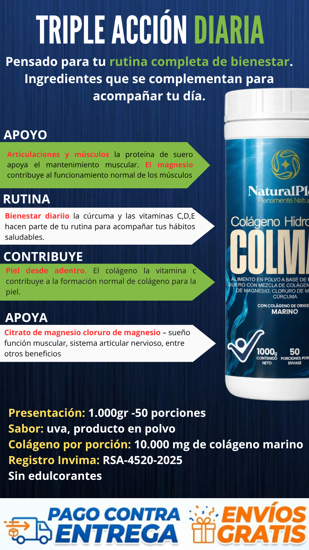 colágeno hidrolizado colmar x3